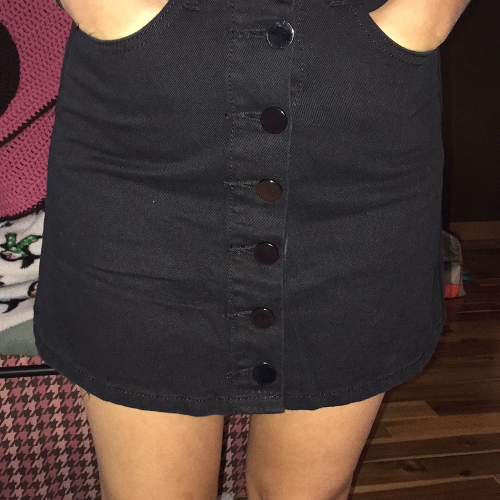 Black button up skirt